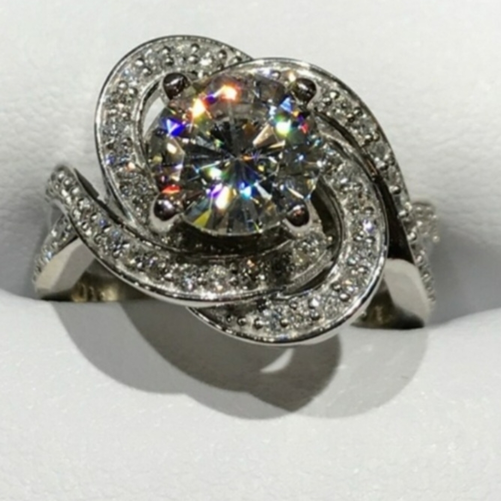 1.35 Moissanite Center Stone, 5.5 Ring Size